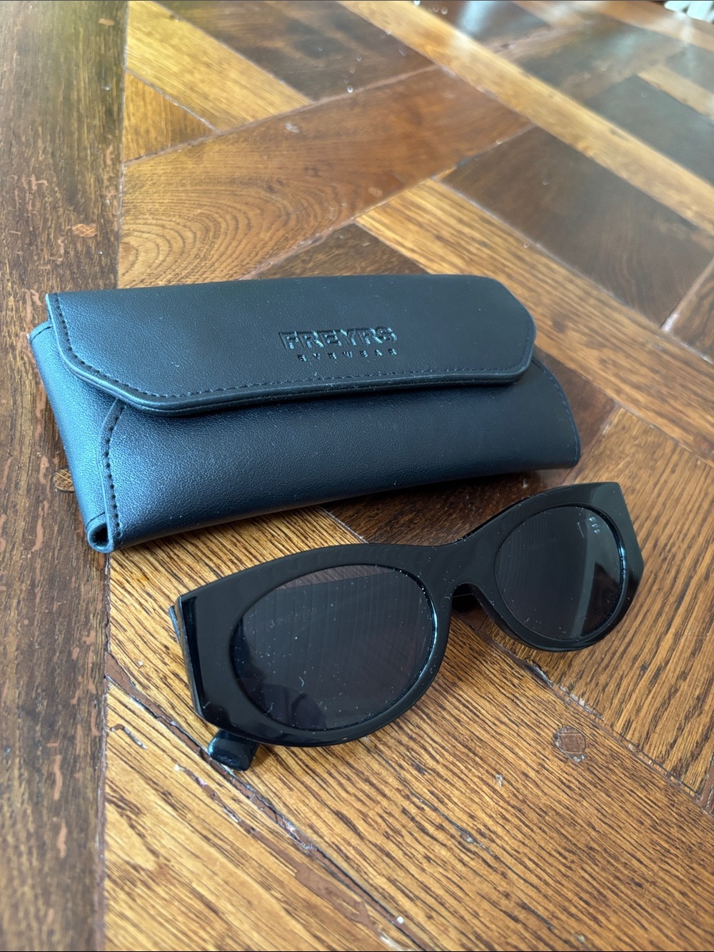 Freyers Black Gloss Cat-Eye Sunglasses